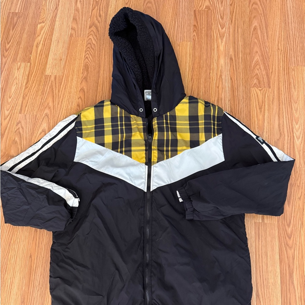 PINK Victoria's Secret Black Windbreaker with Yellow Plaid